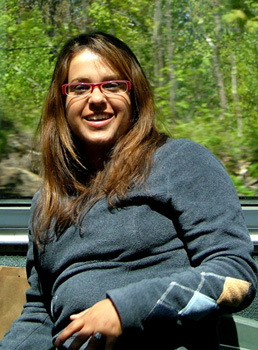 Nadia in the observation car