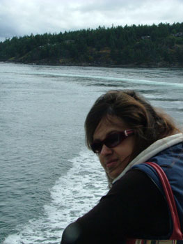 Nadia on the ferry