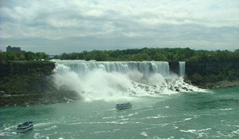 The American (left) and Bridal Veil Falls