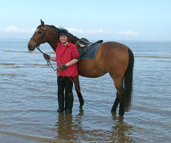 Jemma and Ian having a paddle