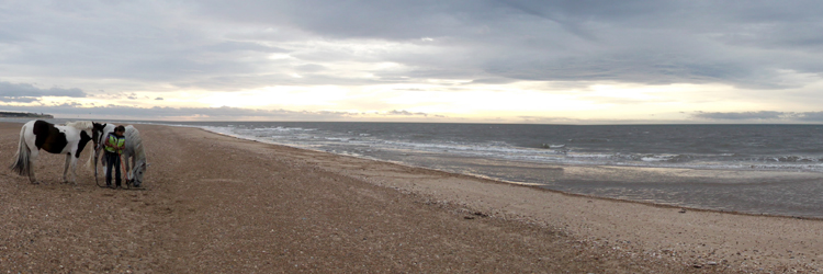 Nadia, Moses and Crystal on the beach at Holme