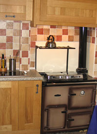 Kitchen with the tiles