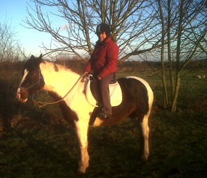 Nadia riding Crystal for the first time