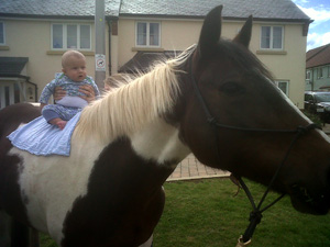 Nephew Ben hacking out for the first time!