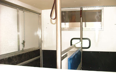 The inside of the horsebox