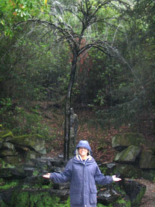 Nadia by the willow fountain in Chatsworth