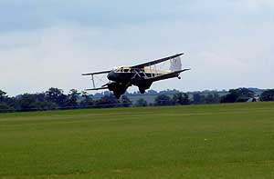 The Rapide coming into land at Duxford